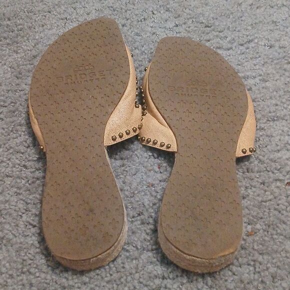 Bridget Shuster tan cheetah heart slides sandals Sz 8 EUC - Picture 9 of 11